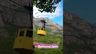 The cable car from the bottom of Montserrat mountain to Montserrat monastery shorts [upl. by Irbua]