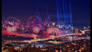 Happy New Year Celebrations 2022 in Turkey  Istanbul Fireworks [upl. by Naitirb]