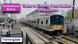 LIRR Ronkonkoma Branch Trains to Elmont Penn Station and Ronkonkoma Running Through Farmingdale [upl. by Akamahs]