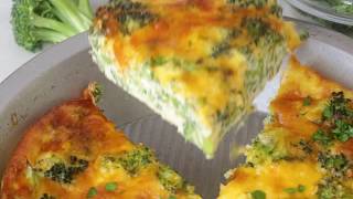 Crustless Broccoli Cheddar Quiche Recipe [upl. by Ahsoem165]