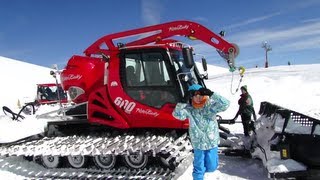 PistenBully 600 Snowcat ride in the Alps  Tour en dameuse dans les Alpes [upl. by Imhsar]