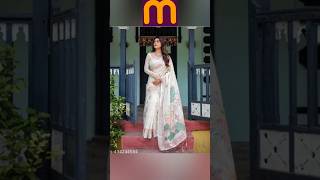 meesho Beautiful white cotton sarees 🤍 with codessaree meesho shortsvideo [upl. by Etnaled97]