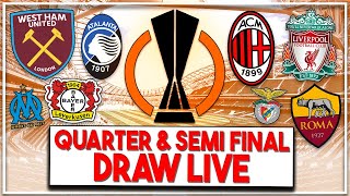 Europa League quarter final draw  Live fan watch along  West Ham to discover next opponent [upl. by Alodi]