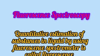 Fluorescence Spectroscopy shortsfeed shorts youtubeshorts [upl. by Seyah]