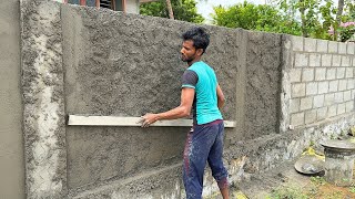 Mastering Hollow Block Wall Plastering Pro Tips for a Smooth FinishHollowblock Construction [upl. by Lyred71]