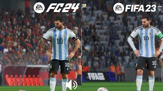 EA FC 24 vs FIFA 23 Gameplay Graphics Comparison [upl. by Nagad]