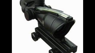 Fake ACOG Fiber Optic Green quotredquot dot sight Review [upl. by Dlaregztif934]