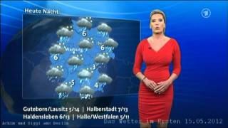 Claudia Kleinert 15052012 Weather forecaster in the bright red skintight sexy dress [upl. by Kimura]