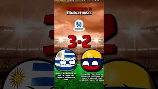 URUGUAY vs COLOMBIA JORNADA 11 Eliminatorias CONMEBOL countryballs [upl. by Morell]