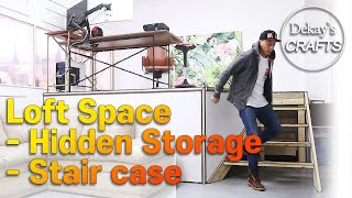 목공 복층 계단 만들기 숨겨진 자재 수납장│loft mezzanine amp hidden storage diy woodworks [upl. by Primavera]