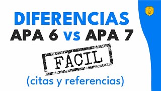 Diferencias entre APA 6 y APA 7 en citas y referencias  Investigar es fácil [upl. by Roosnam]