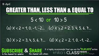 GREATER THAN LESS THAN AND GREATER OR LESS THAN EQUALS TO [upl. by Ebert]