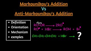 Markovnikov and antiMarkovnikov rule orientation  mechanism Organic Chemistry [upl. by Hakym337]