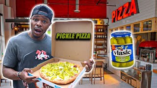 PICKLES Should NOT Be PIZZA  Trying The WEIRDEST Pizza In My Town [upl. by Eussoj]