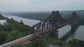 One person hit killed by train on MonacaBeaver Bridge over Ohio River [upl. by Schriever711]