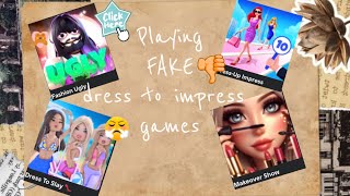 Playing FAKE dress to impress games😫😱😨 [upl. by Bucher]