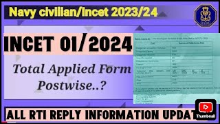 Indian Navy INCET Total Form कितने भरे गए है official RTI का Reply देखो  Navy TradesmanMTSFireman [upl. by Caril]