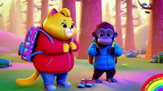 Camping Adventures with Chubby Cat amp Gorilla  Fun Kids Song [upl. by Hildie]