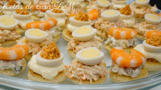 CANAPÉS FRÍOS PARA NAVIDAD FÁCILES Y RÁPIDOS  recetas de casa lm [upl. by Lough]