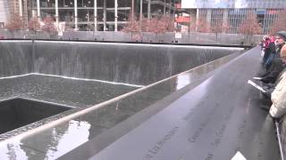 911 Memorial Fountains New York World Trade Towers Memorial at Ground Zero [upl. by Nate]