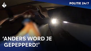 Dreiging pepperspray na vernieling  POLITIE 247 [upl. by Ezara499]