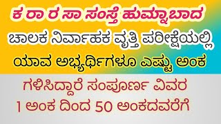 KSRTC ಚಾಲನಾ ವೃತ್ತಿ ಪರಿಕ್ಷೆ 2024 ಅಭ್ಯರ್ಥಿಗಳ ಸಂಪೂರ್ಣ ವೈಯಕ್ತಿಕ ಅಂಕಗಳು MARKS [upl. by Zetra]