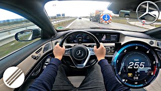 MercedesBenz S350d W222 TOP SPEED DRIVE ON GERMAN AUTOBAHN 🏎 [upl. by Neirual]