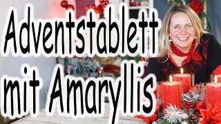 DIY Adventstablett mit Amaryllis  Rote Weihnachtsdeko mit Kerzen im Glas  Moderner Adventskranz [upl. by Annora917]