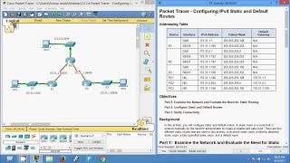 2224 Packet Tracer  Configuring IPv4 Static and Default Routes [upl. by Henrik]