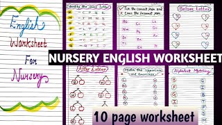 Nursery english worksheet Easy Worksheet for kids to understand 10 worksheet for class nursery [upl. by Milone]