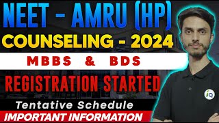 NEET AMRU HP MBBS  BDS Counseling Registration start  Important information  Inspiring Agricon [upl. by Anaibaf]