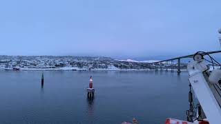 Sailing Under the Gisund Bridge in Finnsnes Northern Norway [upl. by Riatsala]