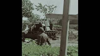 Soviet BA10 armored car and T26 tank wrecks in the Summer of 1942 in original color [upl. by Lobel]