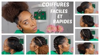 COIFFURES RAPIDES ET FACILES  CHEVEUX CRÉPUS BOUCLÉS FRISÉS [upl. by Chadwick]