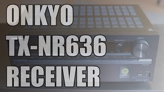 Onkyo TXNR636 AV Network Receiver unboxing 4K [upl. by Achilles268]