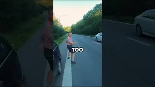 Man Saves Stranded Kitten From Busy Highway shorts [upl. by Serdna923]