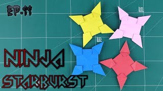 How to Make a Paper Ninja Star Shuriken  Origami Spinning Ninja Star Tutorial  Starburst Ep13 [upl. by Akemahs]