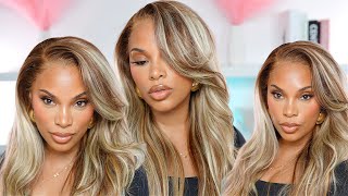 HONEY BLONDE HIGHLIGHT WIG INSTALL  YOLISSA HAIR [upl. by Turnbull]