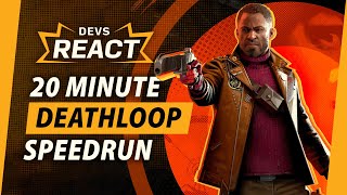 Deathloop Developers React to 20 Minute Speedrun Arkane Studios [upl. by Brost]