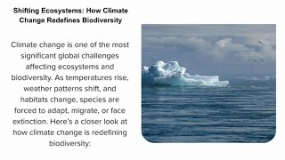 Shifting Ecosystems How Climate Change Redefines Biodiversity [upl. by Ave]