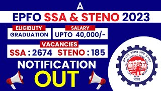 EPFO SSA Recruitment 2023  EPFO SSA Salary Job Profile Exam Pattern amp Syllabus  Full Details [upl. by Shaddock]