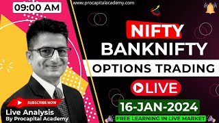 16 January Live Trading  Nifty Banknifty Live Options Trading  Nifty 50 Live nifty50 live [upl. by Rintoul]