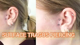 EAR PIERCING getting a surface tragus piercing [upl. by Atel]