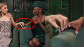 Ariana Grande and Cynthia Erivo are mocked over cringe finger grasp During Wicked interview [upl. by Carlie]