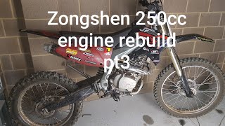 Zongshen 250cc dirtbike top end rebuild pt3 [upl. by Llertnor]