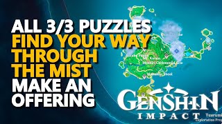 Find Your Way through the mist and make an offering at the perches Genshin Impact All 33 Puzzles [upl. by Lezlie449]