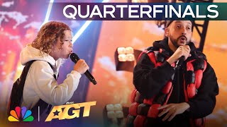 Rap Duo Flewnt And Inkabee Performs Original Song quotBack Again AGTquot  Quarterfinals  AGT 2024 [upl. by Aicirtak]