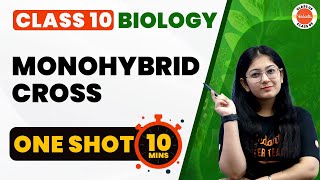 Monohybrid Cross One Shot  Heredity and Evolution Class 10  NCERT 10th Biology Chapter9 Cbse2024 [upl. by Essirahs]