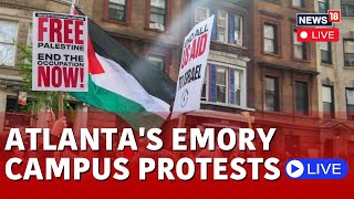 US University Protests  Students Protest For Palestine At Emory University in Atlanta  N18L [upl. by Iroc]