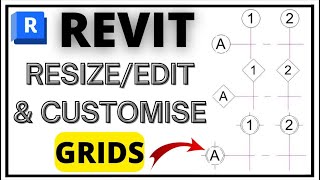 Revit for beginners  Revit Grids  Resizecustomise grids in Revit [upl. by Nnylireg]